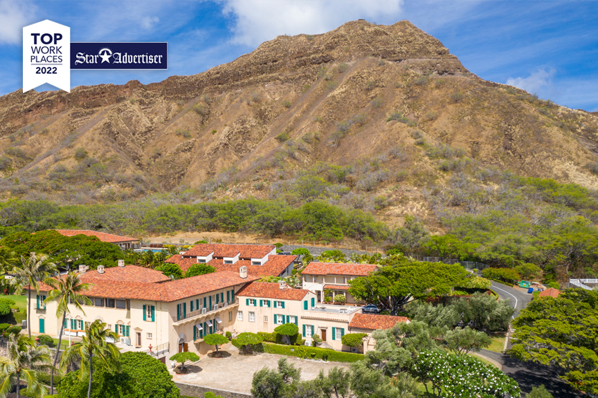 La Pietra is located on the slopes of Diamond Head and was named one of the Star-Advertiser's Top Workplaces in 2022. 