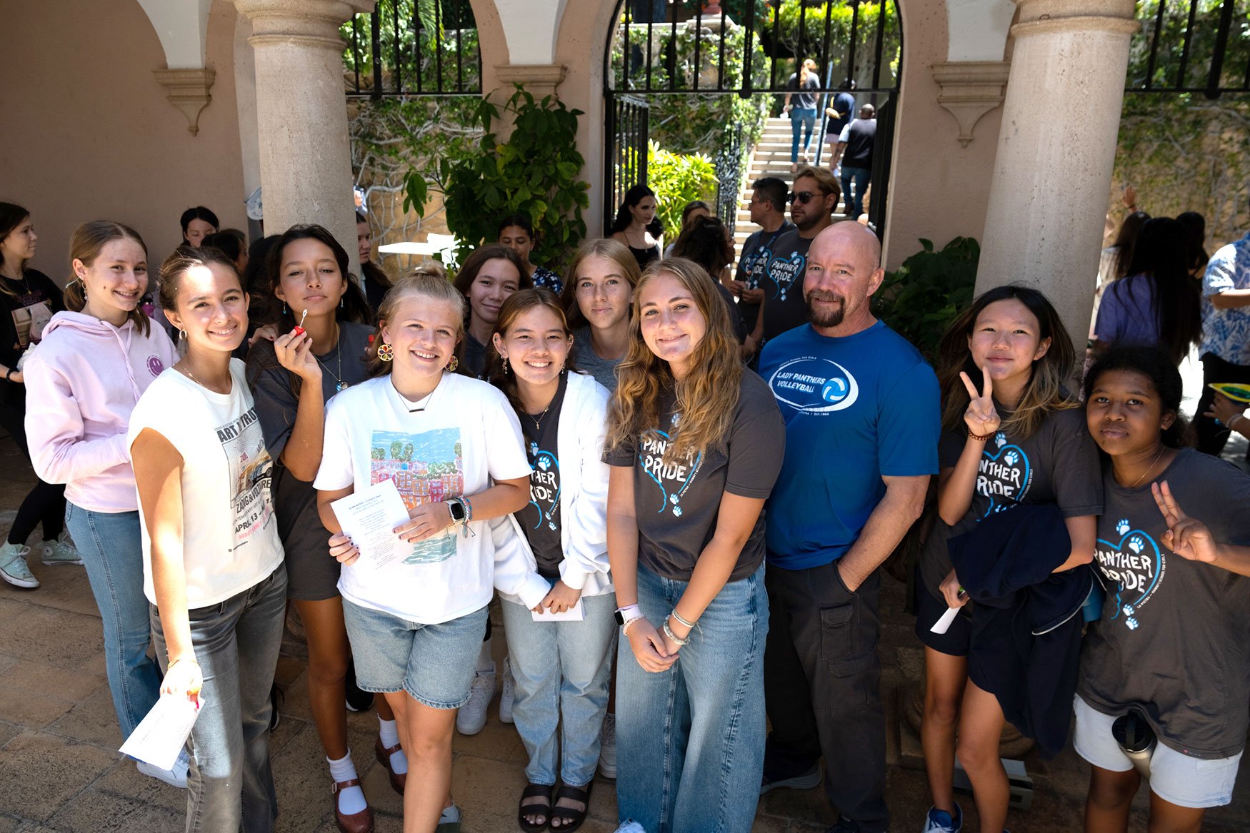 Students, faculty, and staff gather in the Fountain Courtyard ahead of the festivities.
