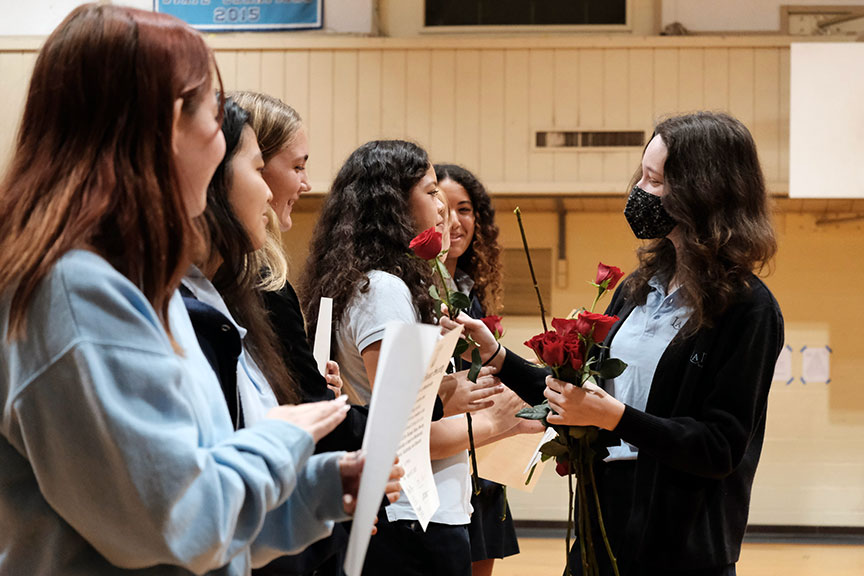 New Members Inducted into La Pietra's National Honor Society 