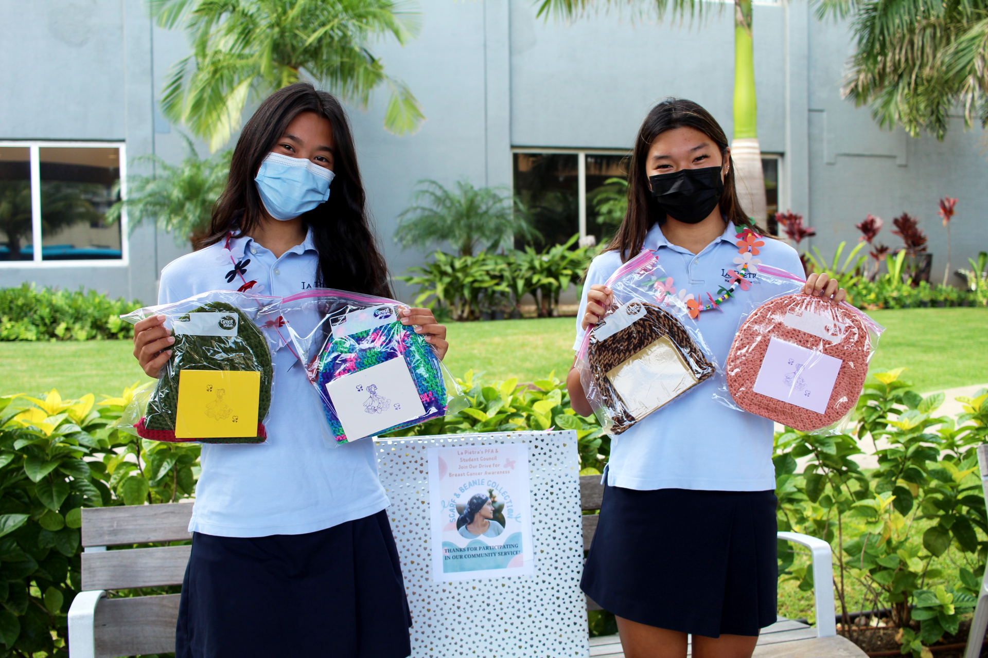 La Pietra donates Scarves and Beanies to Kapiolani Medical Center